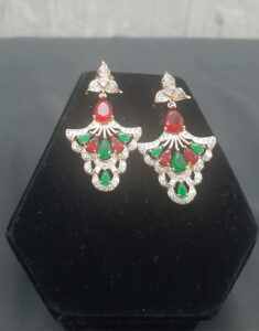Multi color Stone Gold Plated Earrings