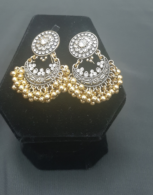 Jhumka Style Sliver Color  Earrings