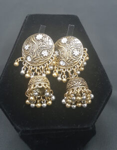 Jhumka Style with Stone Embellishments Earrings