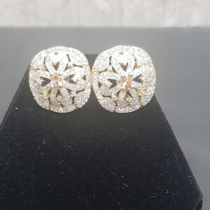 White Cubic Studs Style Earrings