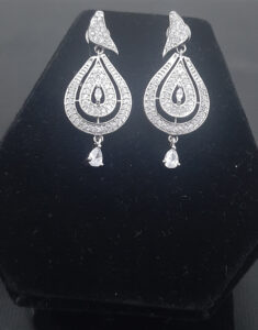 White Color Chandbali Style Earrings