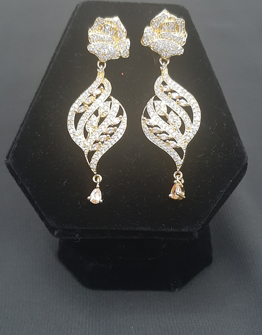 Dangle Style Gold Plated Earrings