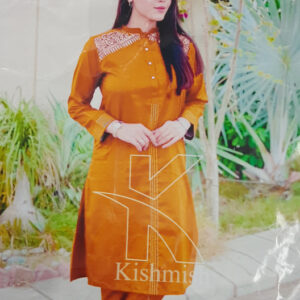 2 Piece Embroidered Neck Stitch Dress
