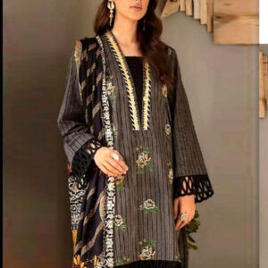 3 Piece Embroidered Unstitched Lawn Dress